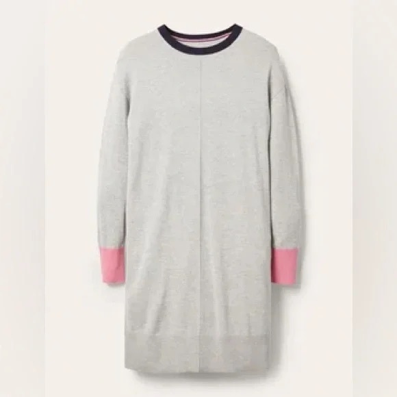 Boden Dresses & Skirts - Boden Colourblock Knitted Sweater Dress in Grey Melange Women’s Size 10